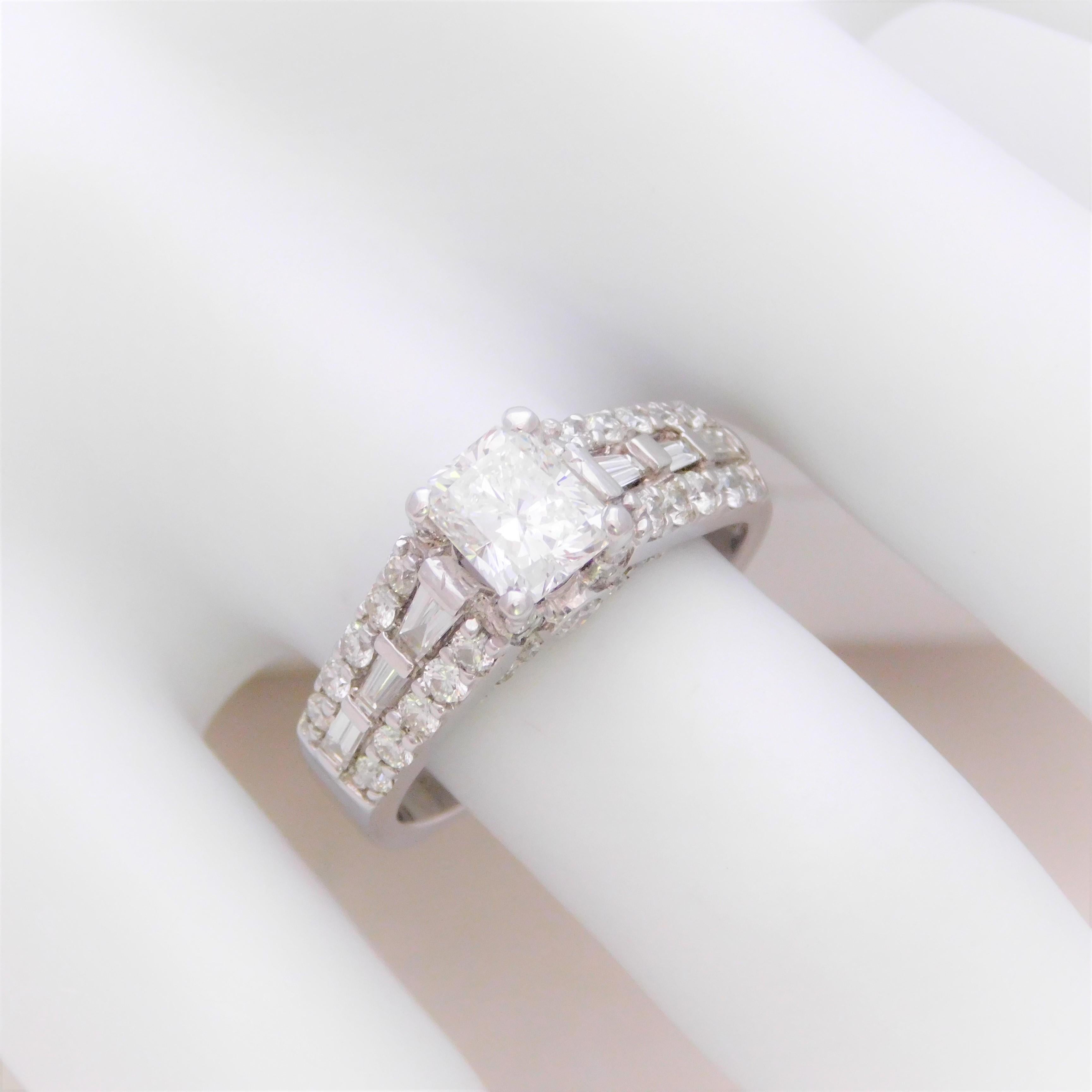 GIA Certified 2.50 Carat Radiant-Cut Diamond Bridal Set For Sale 10