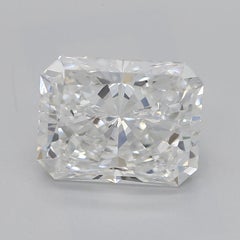 GIA Certified 2.50 Carat Radiant Halo Pave 18K White Gold Diamond Ring