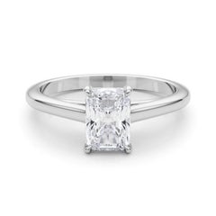 GIA Certified 2.50 Carat Radiant Solitaire Cathedral Platinum Diamond Ring