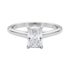 GIA Certified 2,50 Carati Radiant Solitaire Cathedral Platinum Diamond Ring