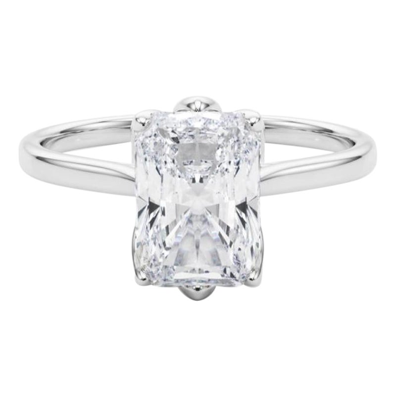 GIA bescheinigt 2,50 Karat strahlenden Solitär Tulip Rose Platin Diamant Ring