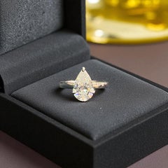 GIA Certified 2.50 Carats F/VVS1 Pear Shape Natural Diamond Ring 18K White Gold