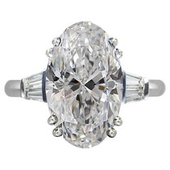 GIA Certified 2.50 Ct F Color Oval Brilliant Cut Diamond 18kt White Gold Ring