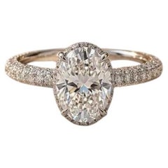 GIA Certified 2.50 Ct F/VS1 Oval Shape Diamond 18k Gold Solitarie Ring