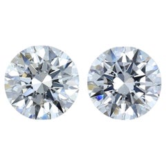 GIA CERTIFIED 2.50 Natural Round-Shaped Diamond Pair
