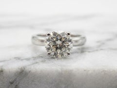 GIA Certified 2.51 Carat Diamond Hearts On Fire Platinum Engagement Ring