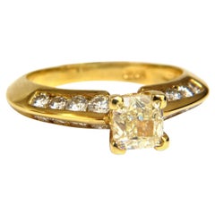 GIA Certified 2.51 Carat Fancy Yellow Cushion Cut Diamond Ring 18 Karat*