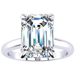 INTERNALLY FLAWLESS Clarity D Color GIA Certified 2.40Emerald Cut Diamond Plat