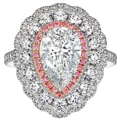 Bague de fiançailles Elena avec diamant poire de 2,51 carats I VS2 certifié GIA
