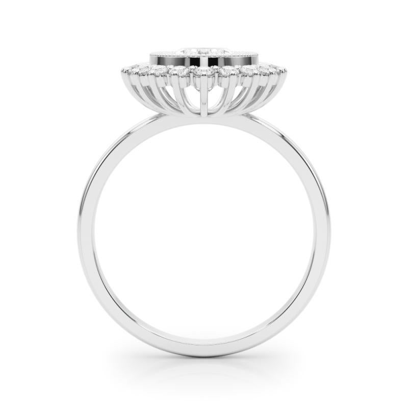 Anello di diamanti in platino con fiore d'epoca e cluster ovale da 2.51 carati certificato GIA In condizioni Nuovo in vendita a New York, NY