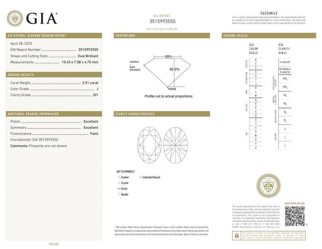 Anillo de diamantes en platino con halo ovalado curvado de 2,51 quilates certificado por el GIA Contemporáneo