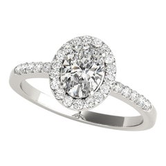 GIA Certified 2.51 Carat Oval Halo Pave Openwork  Diamond Ring