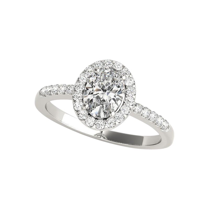 GIA Certified 2.51 Carat Oval Halo Pave Openwork  Bague en diamant