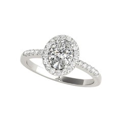 GIA Certified 2.51 Carat Oval Halo Pave Openwork  Bague en diamant