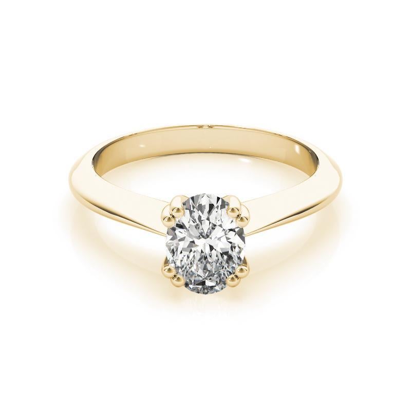 GIA zertifiziert 2,51 Karat Oval Solitär Tulip Kathedrale Diamantring (Ovalschliff) im Angebot