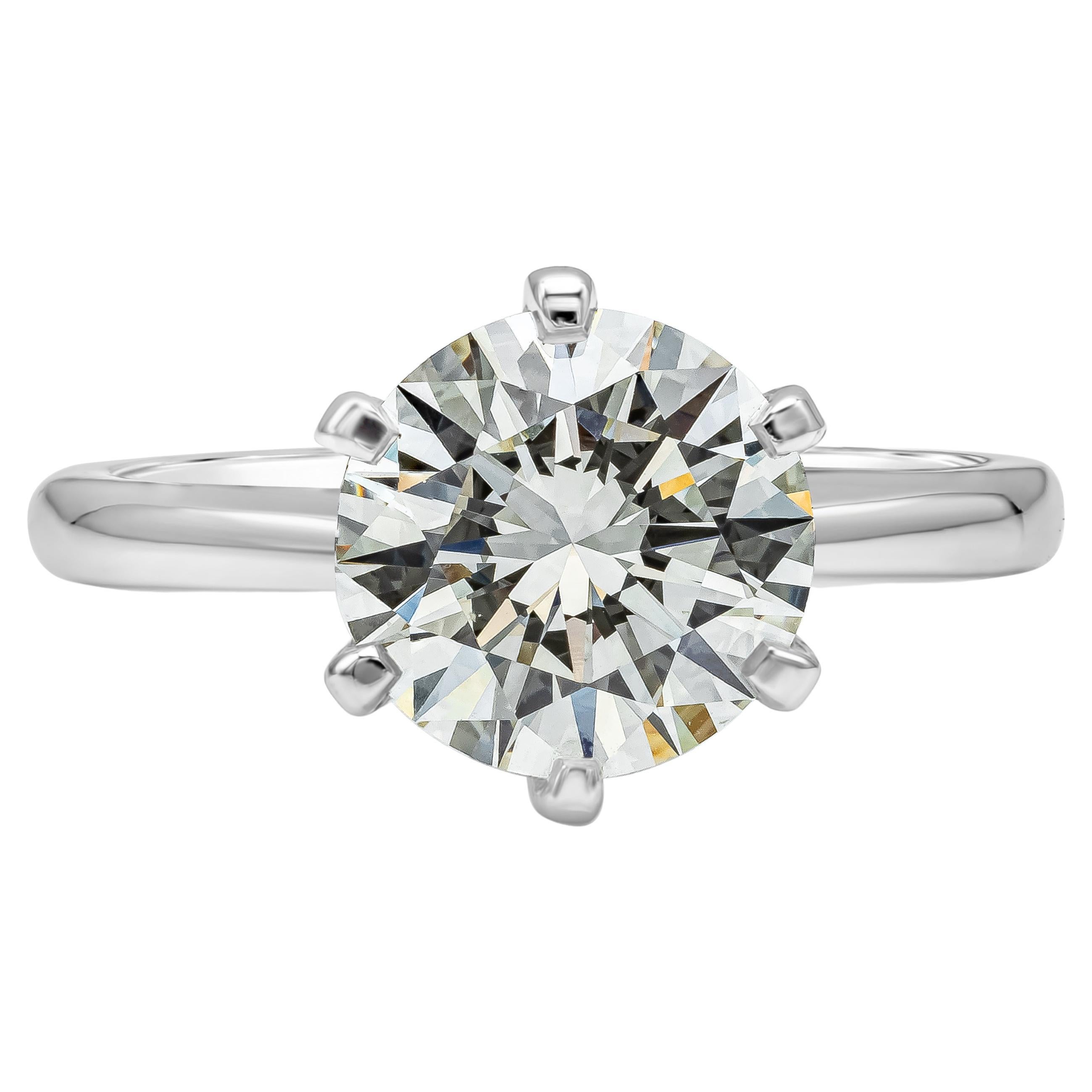 GIA Certified 2.51 Carat Round Diamond Solitaire Engagement Ring