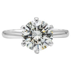 GIA Certified 2.51 Carats Brilliant Round Diamond Solitaire Engagement Ring