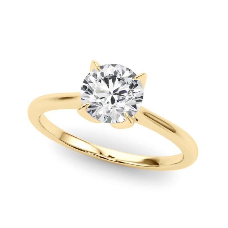 Taille ronde Bague diamant cathédrale Flower Bloom certifiée GIA 2,51 carats ronds en vente
