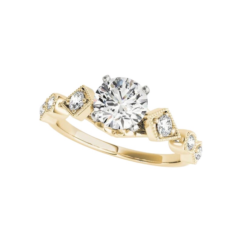 Anillo de diamantes geométrico redondo de 2,51 quilates, certificado por el GIA