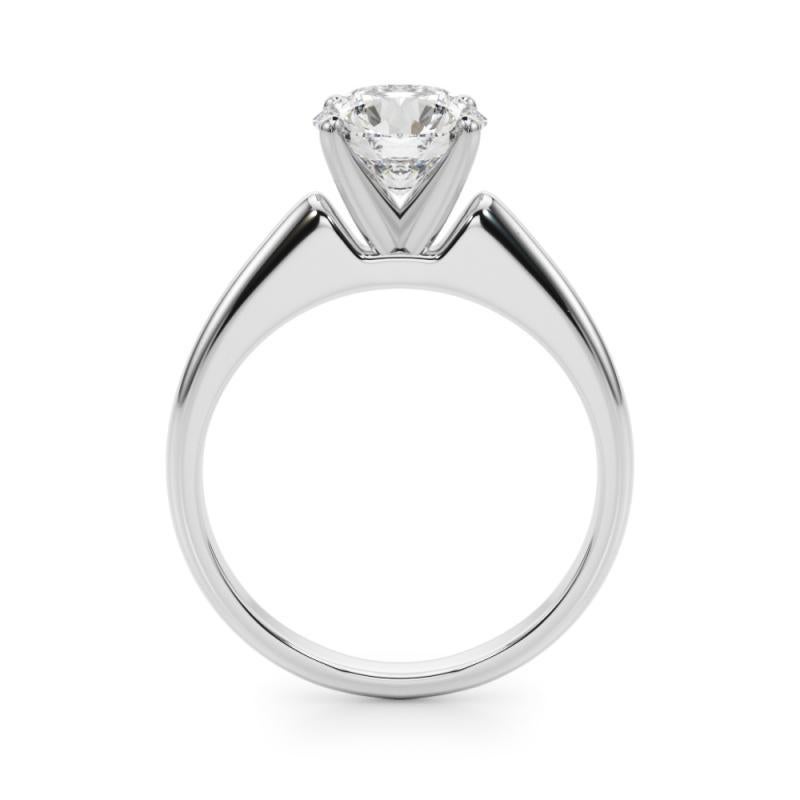 Round Cut GIA Certified 2.51 Carat Round Solitaire Classic 18K White Gold Diamond Ring For Sale