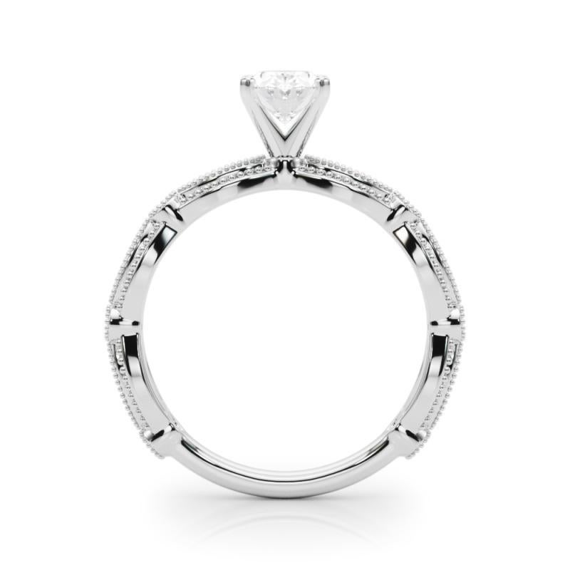 Anello di diamanti ovale vintage con fascia a grana fine certificato GIA da 2.51 carati In condizioni Nuovo in vendita a New York, NY