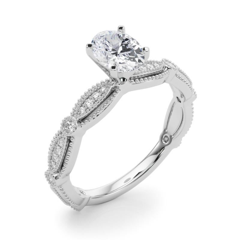 Donna Anello di diamanti ovale vintage con fascia a grana fine certificato GIA da 2.51 carati in vendita
