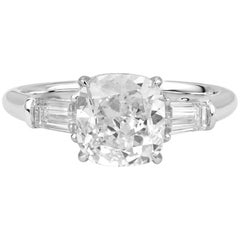 GIA Certified 2.52 Carat Cushion Cut Engagement Ring