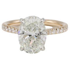 GIA Certified 2.52 Carat I VS2 Oval Natural Diamond Engagement Ring