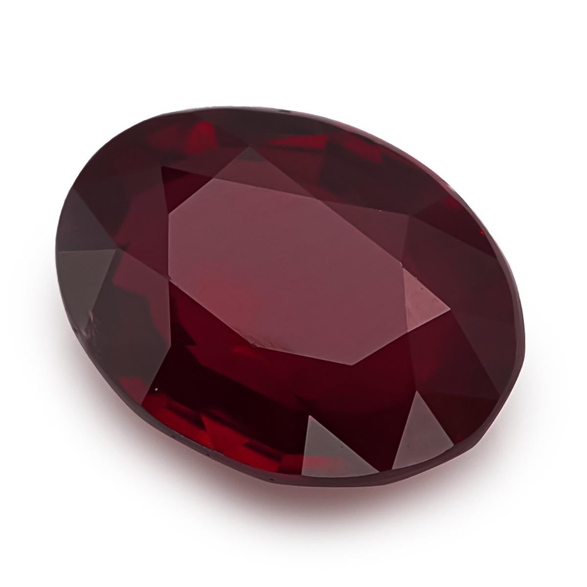 Brilliant Cut GIA Certified 2.52 Carat Natural Unheated Mozambique Ruby For Sale
