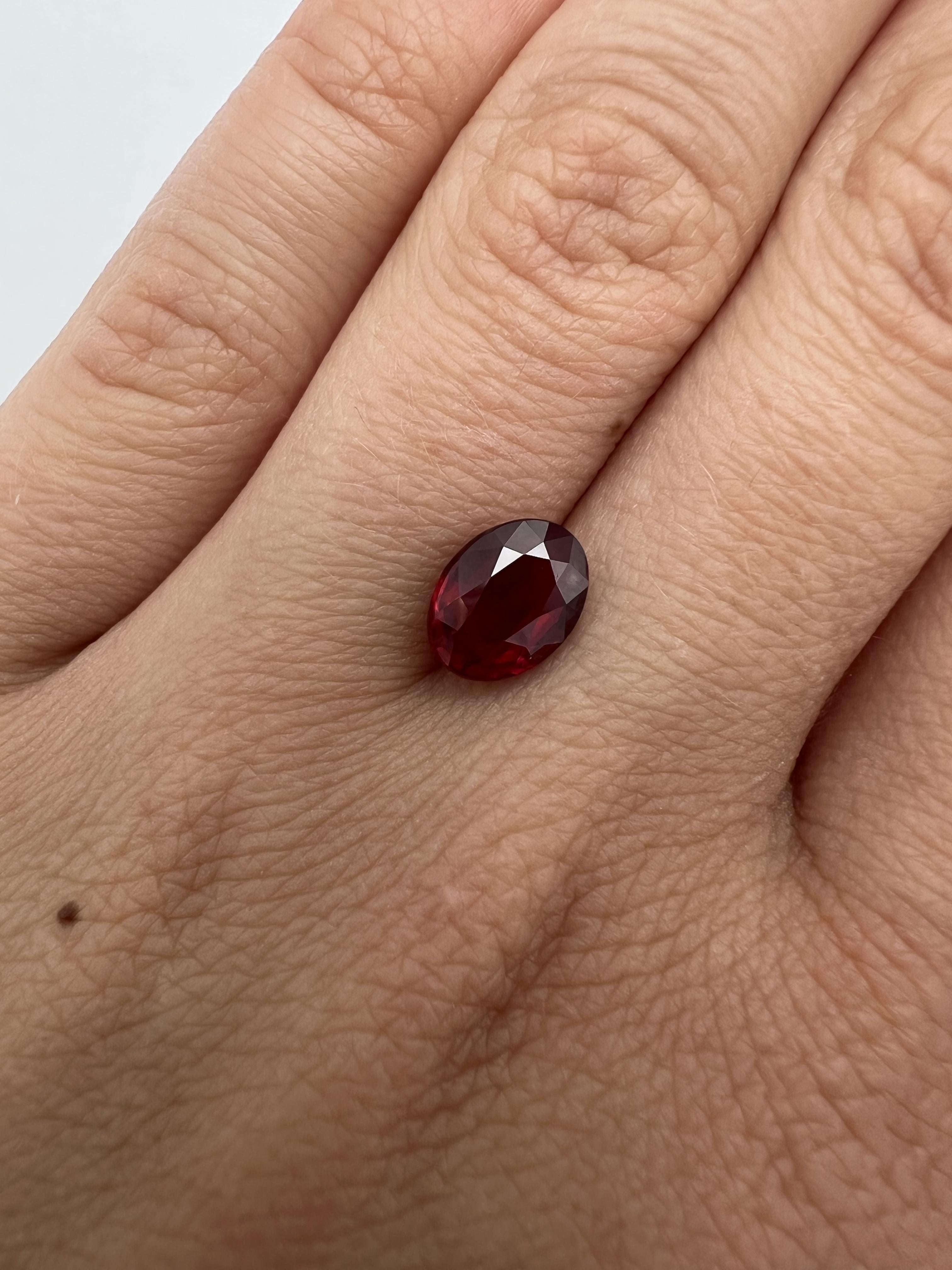 Women's or Men's GIA Certified 2.52 Carat Natural Unheated Mozambique Ruby For Sale