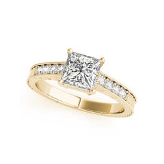 Bague à diamant vintage certifié GIA de 2,52 carats Princesse double panier