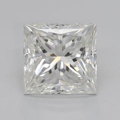 GIA Certified 2.52 Carat Princess Double Prong Set  Diamond Ring