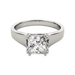 GIA Certified 2,52 Carat Princess Double Prong Set  Anello con diamante
