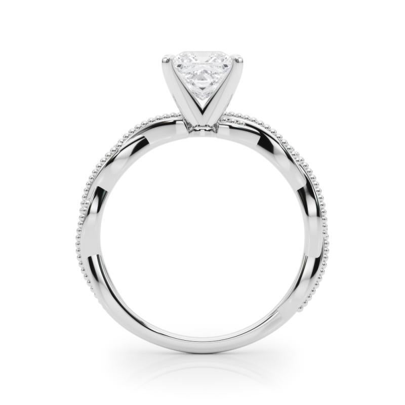 Anillo de diamantes en platino con banda trenzada trenzada princesa de 2,52 quilates con certificado GIA en Nuevo estado para la venta en New York, NY