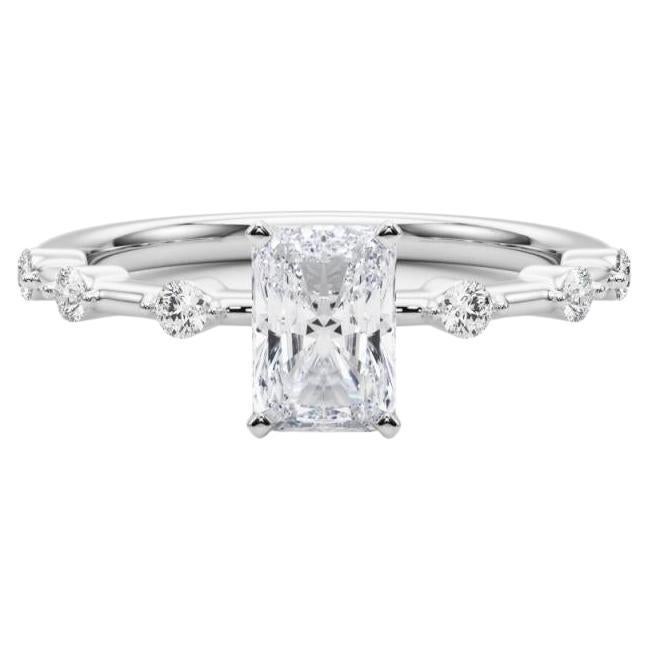GIA Certified 2.52 Carat Radiant Diamond Bamboo Shank Diamond Ring