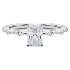GIA Certified 2.52 Carat Radiant Diamond Bamboo Shank Diamond Ring