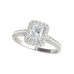 Certifié GIA 2.52 Carat Radiant Halo Pave  Bague en diamant