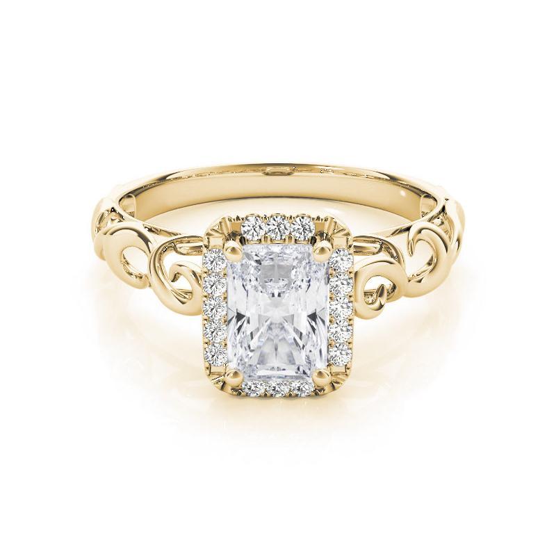 Bague à diamant cathédrale certifiée GIA de 2,52 carats à halo rayonnant