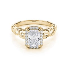 Bague à diamant cathédrale certifiée GIA de 2,52 carats à halo rayonnant