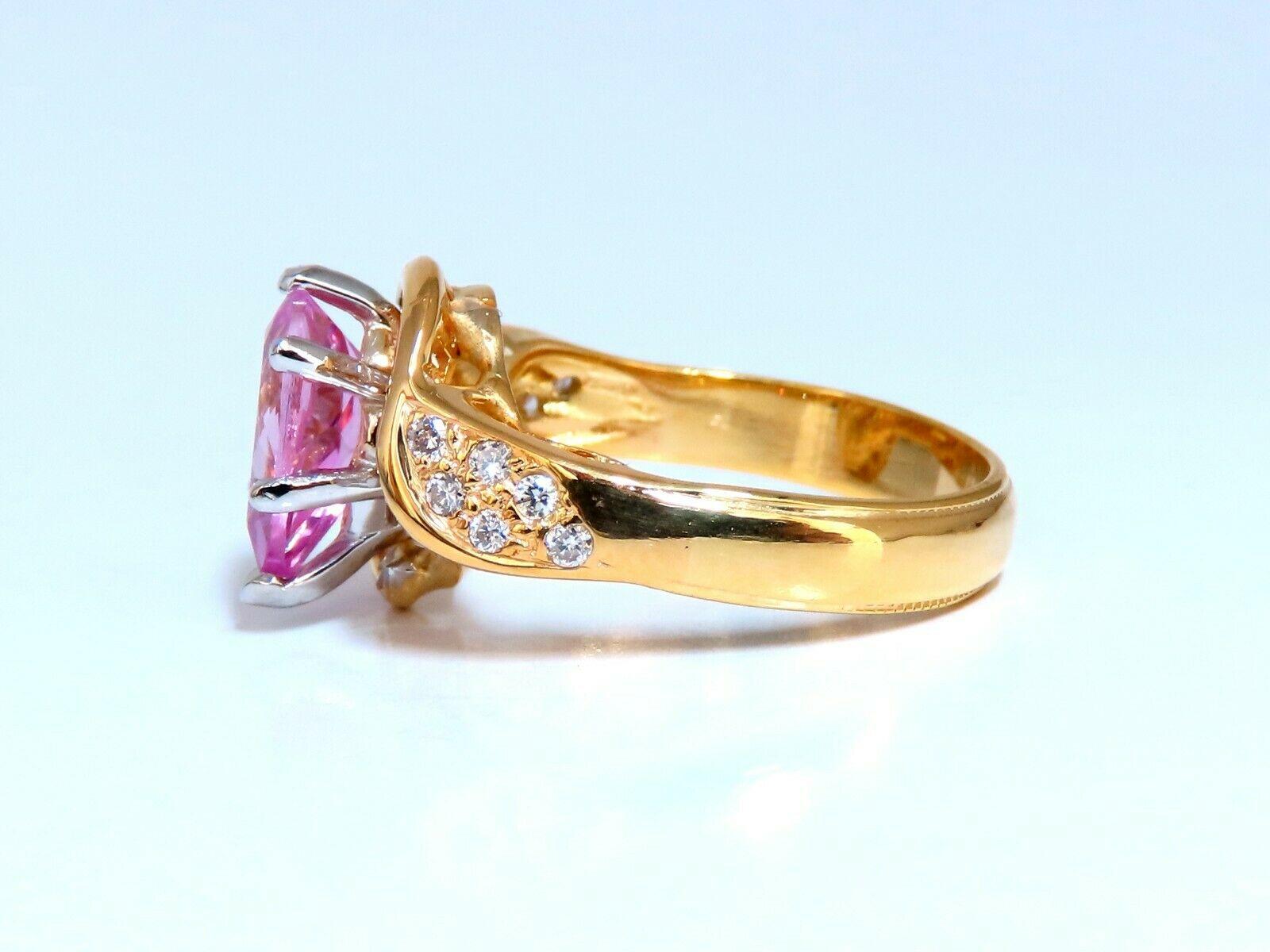 lab pink sapphire ring