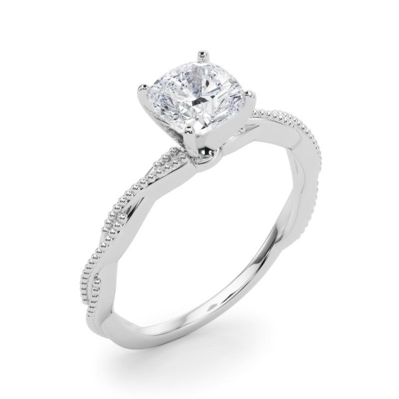 De las mujeres Anillo de diamantes en platino con banda trenzada retorcida de 2,53 quilates con certificado GIA en venta