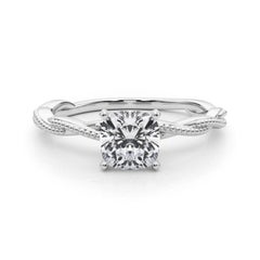 Bague à diamant en platine certifiée GIA de 2,53 carats avec anneau torsadé et tressé