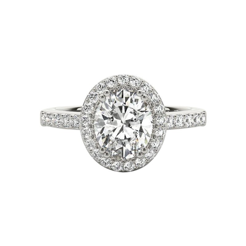 Diamante ovale aureolato certificato GIA da 2,53 carati  Anello con diamante