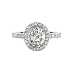 Diamante ovale aureolato certificato GIA da 2,53 carati  Anello con diamante