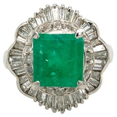 GIA Certified 2.53ct Colombian Emerald (MINOR OIL) & 0.78 Diamond Platinum Ring