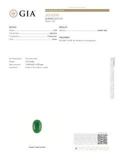 GIA Certified 2.53 Carat Natural Oval Jadeite Jade