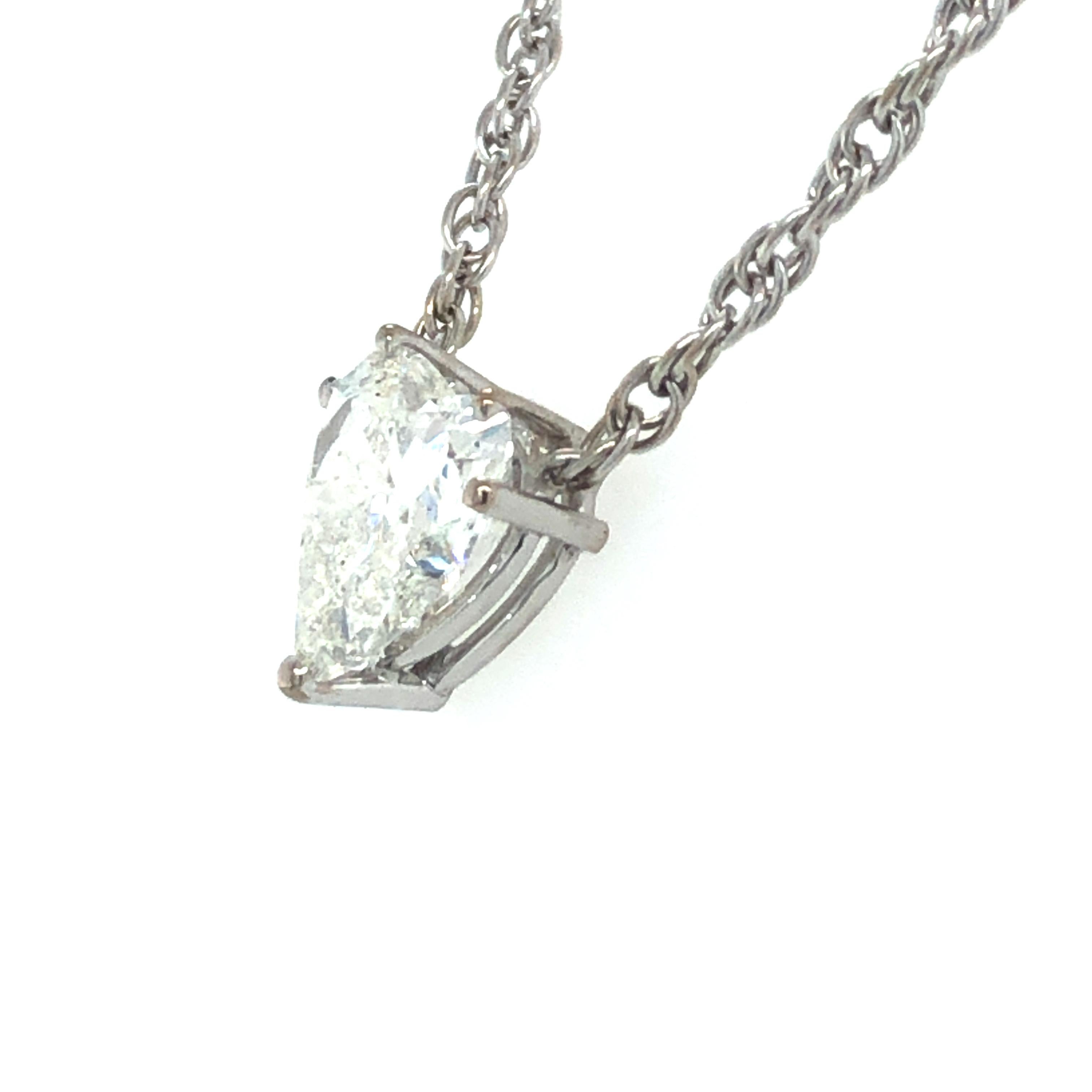 Heart Cut GIA Certified 2.54 Carat Diamond Heart Necklace in 18 Karat White Gold