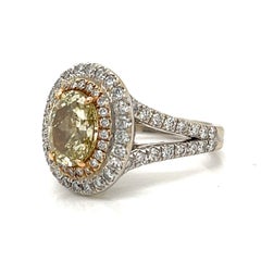 GIA Certified 2.54 Carat Natural Color Diamond Engagement Ring in 18 kt gold
