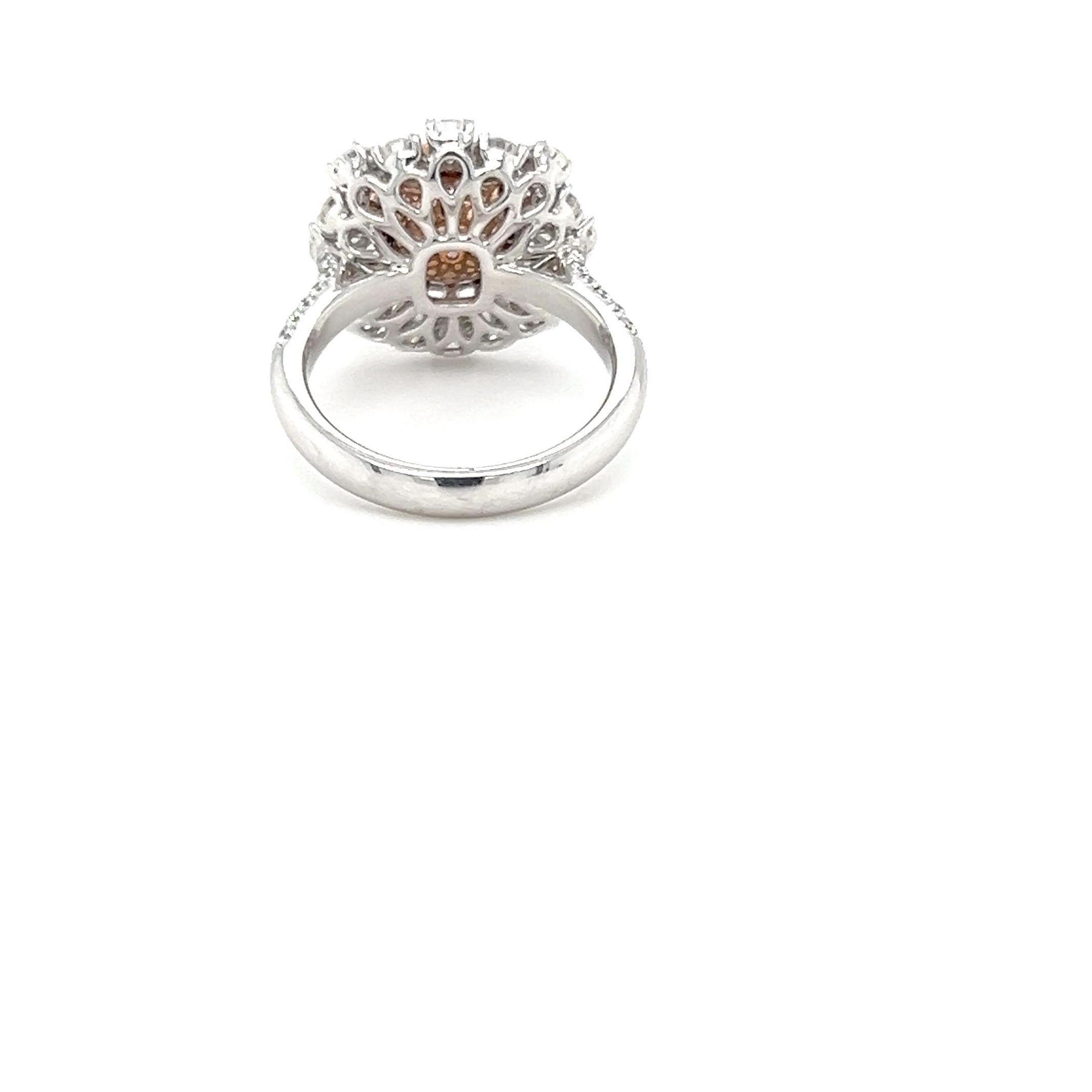 GIA Certified 2.55 Carat Cushion Cut Pinkish Purple Diamond Engagement  Ring For Sale 4
