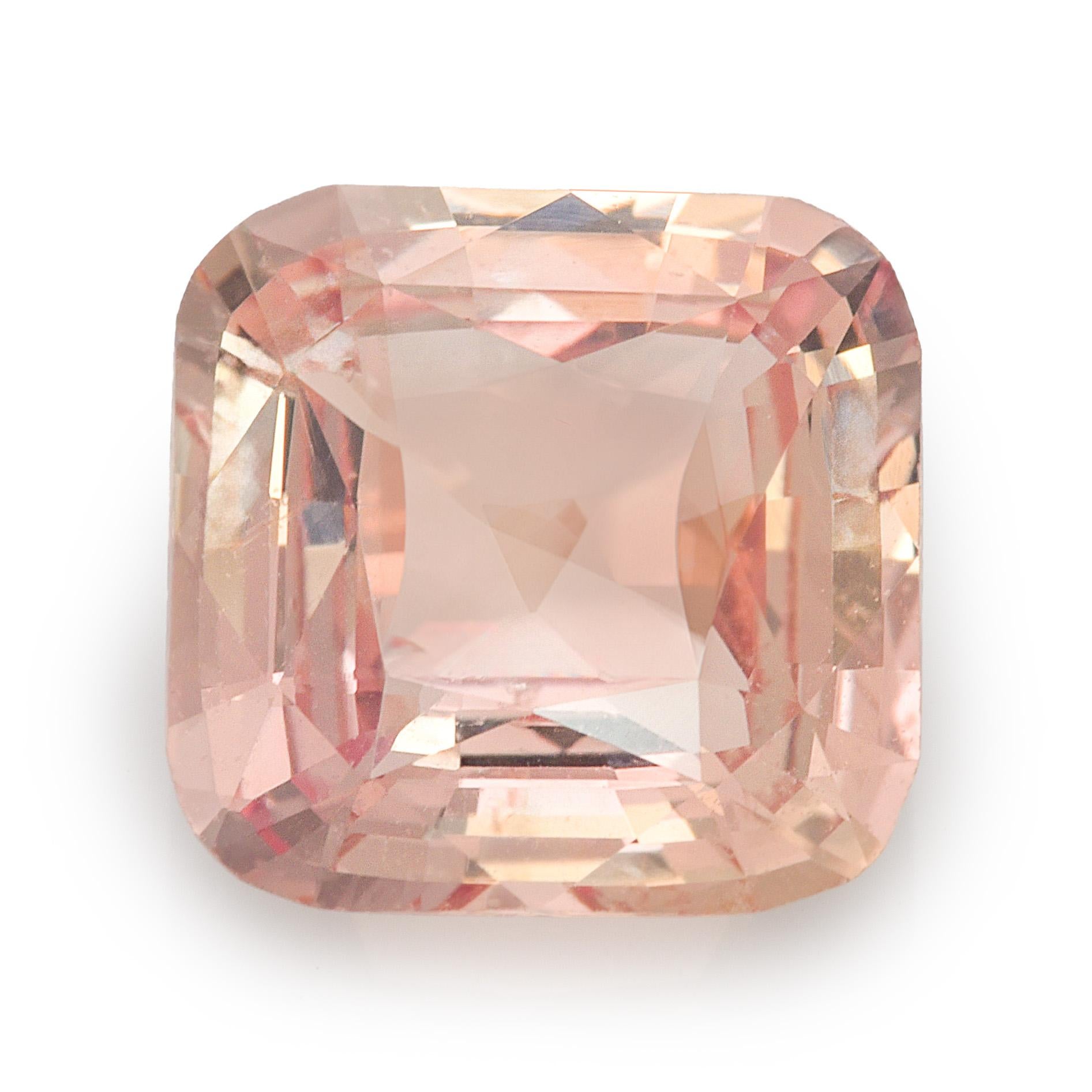 Women's or Men's GIA Certified 2.55 Carats Brownish Pink Sapphire For Sale